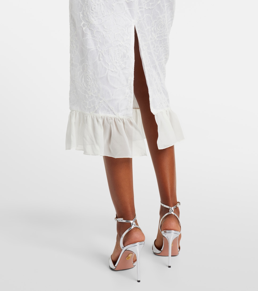 Abito bustier in georgette di pizzo e seta | Alessandra Rich