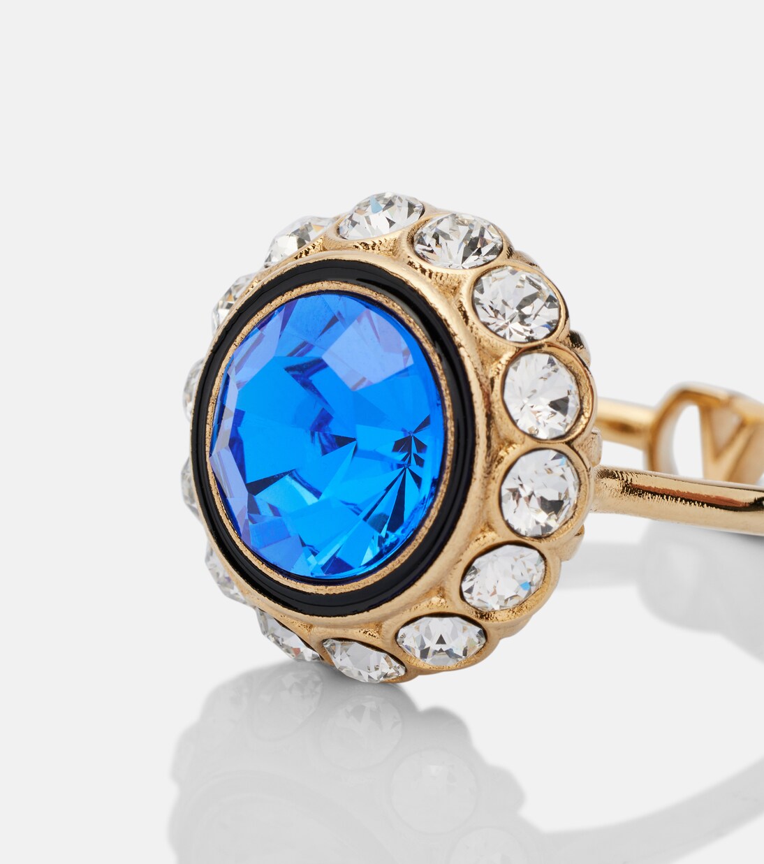 Ring VLogo Signature mit Kristallen | Valentino