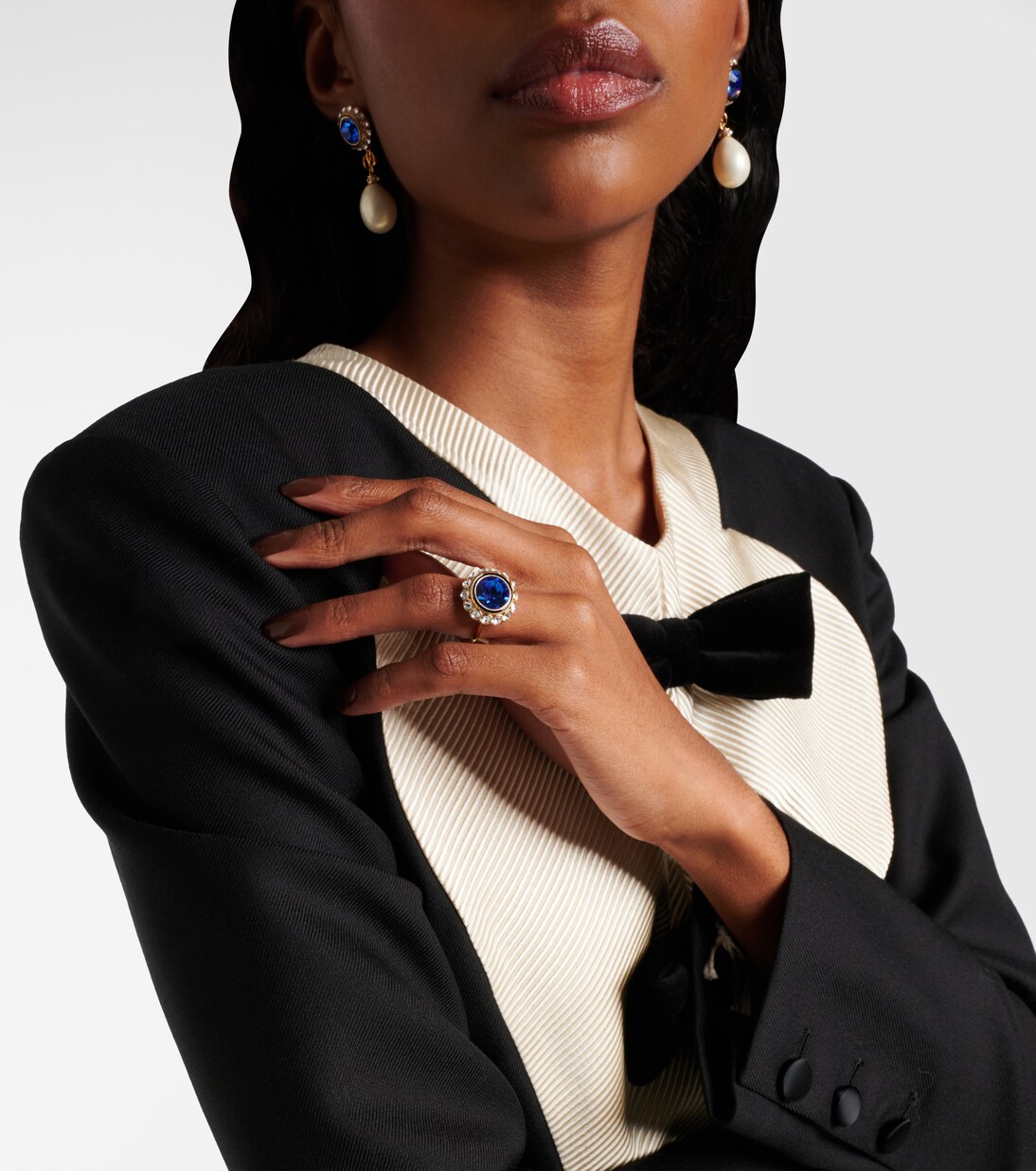 Ring VLogo Signature mit Kristallen | Valentino