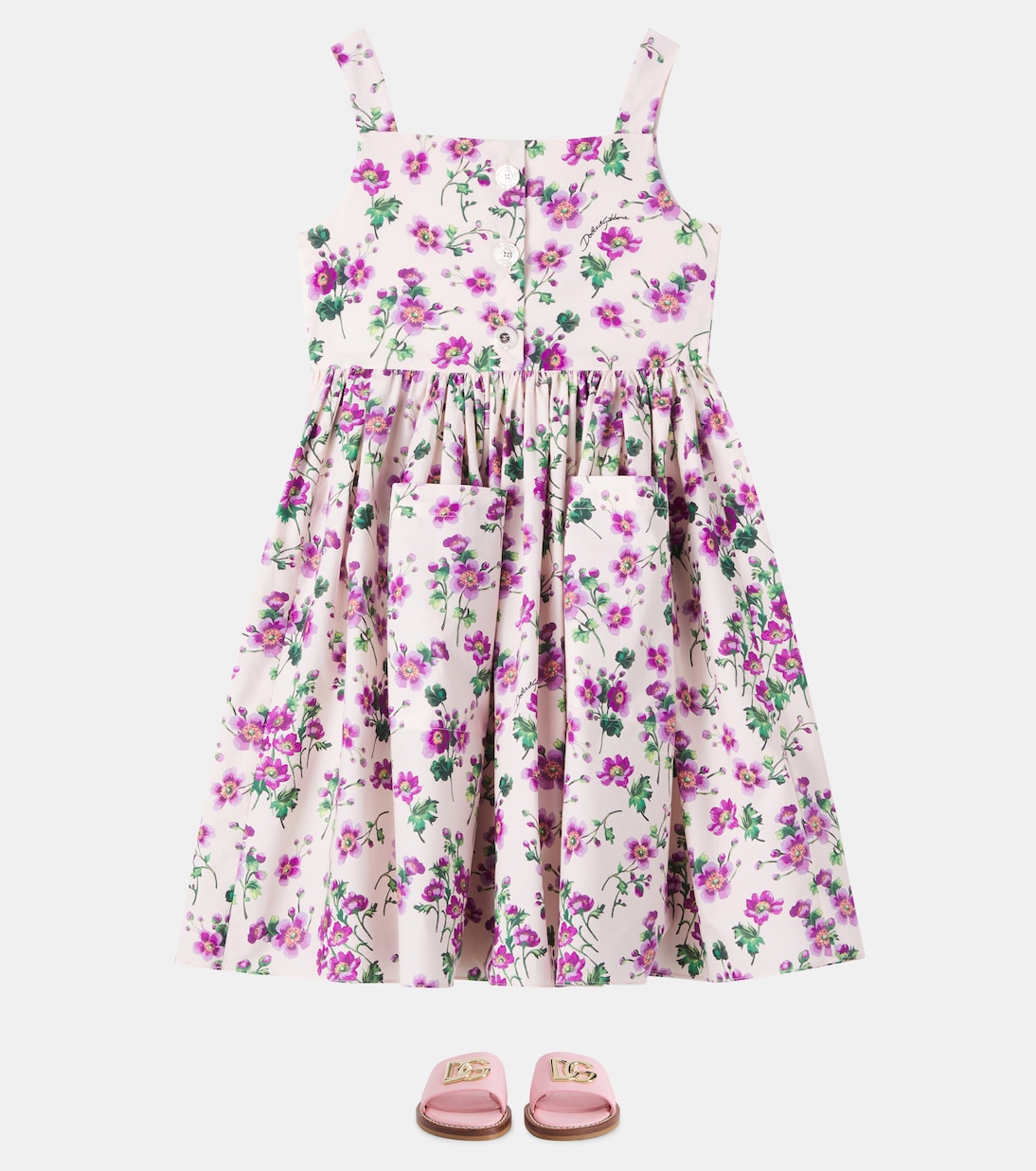 Kleid aus Baumwollpopeline | Dolce&Gabbana Kids