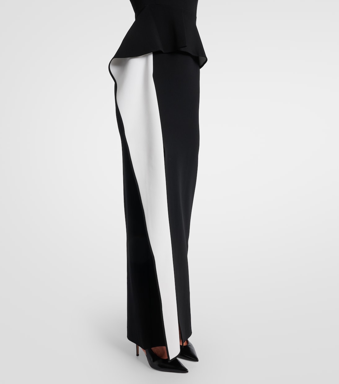 Embellished peplum satin crêpe gown | Roland Mouret