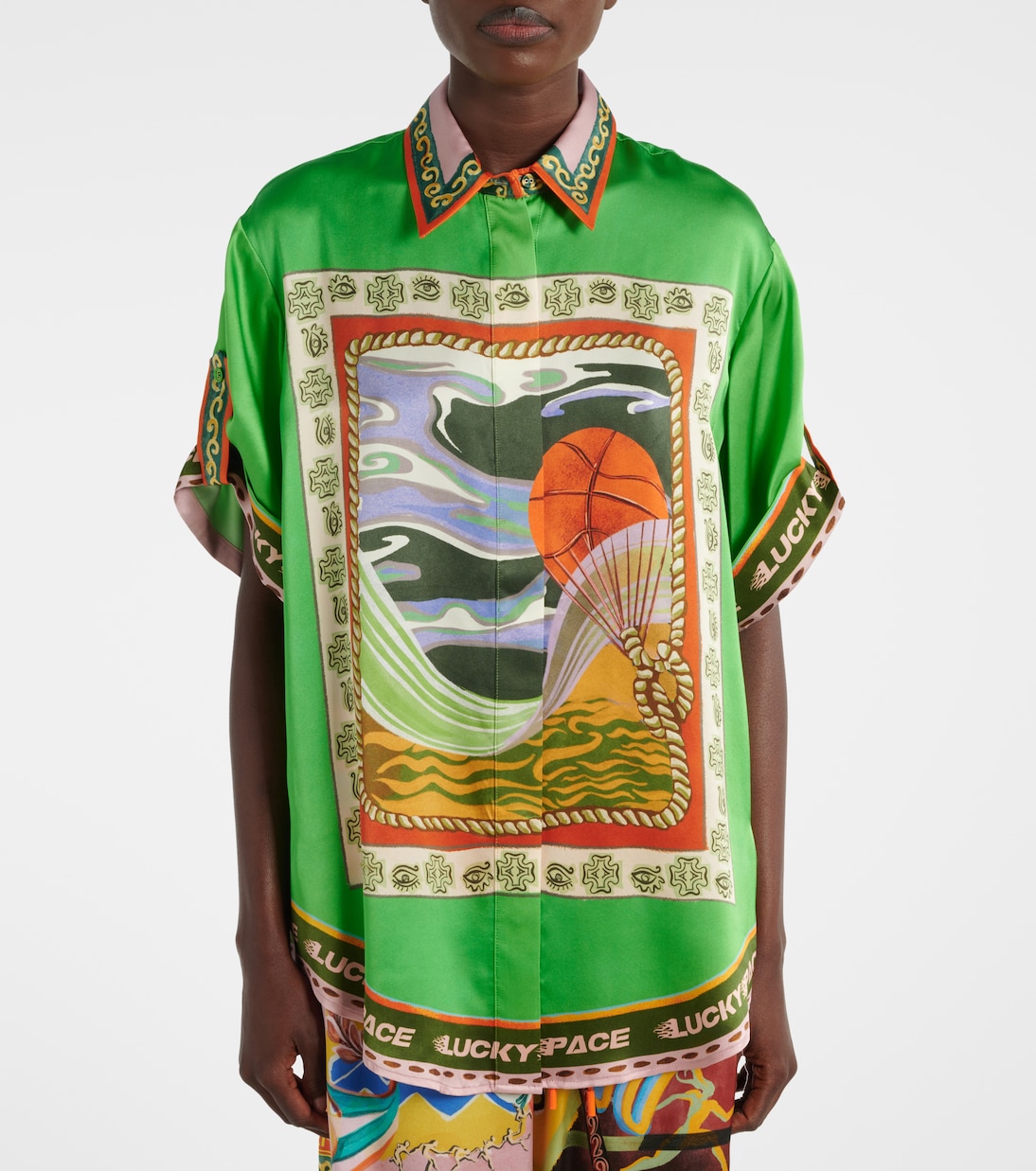 Lucky Pace printed silk shirt | Alémais