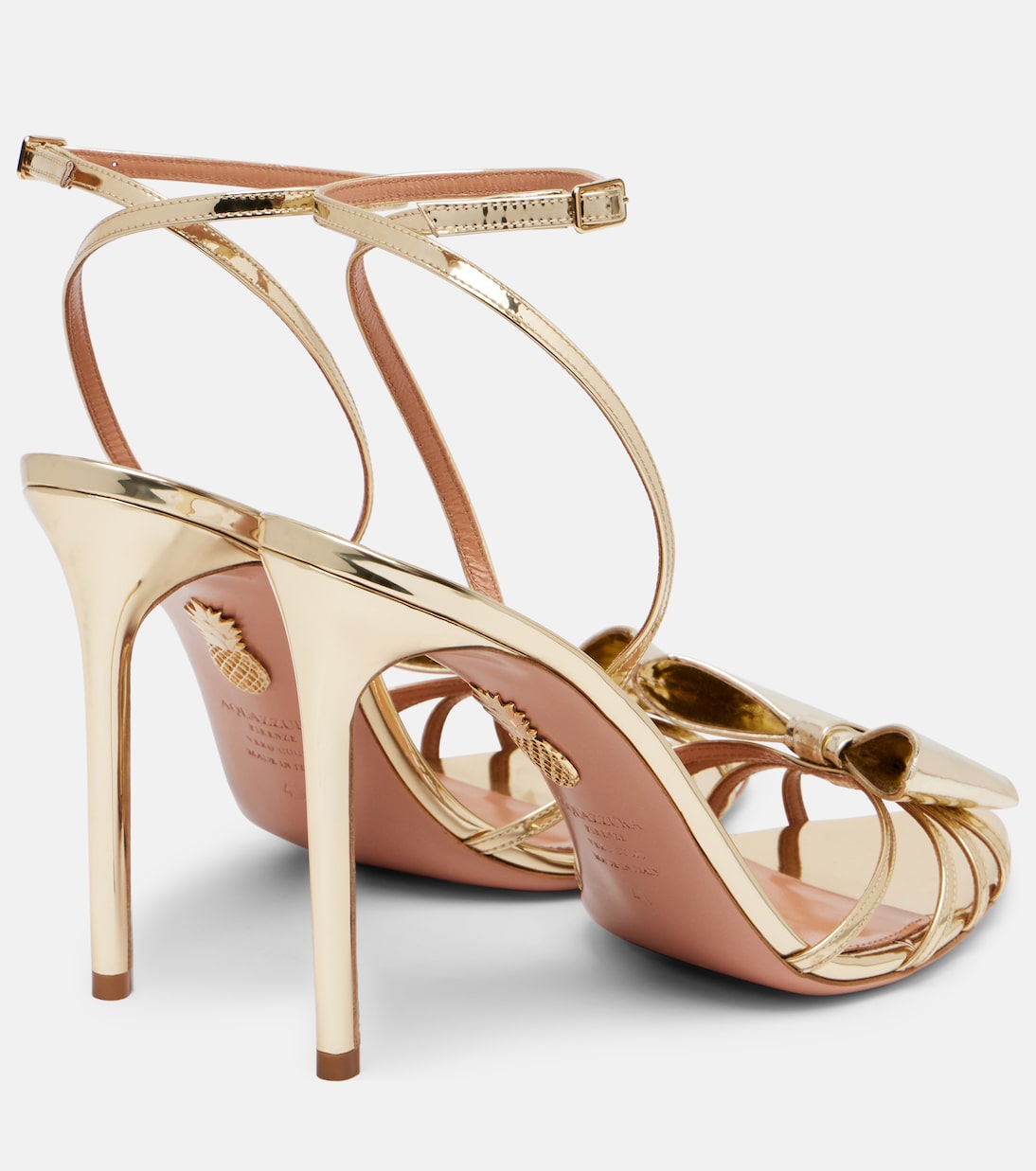 Sandalen Black Tie 105 aus Metallic-Lederimitat | Aquazzura