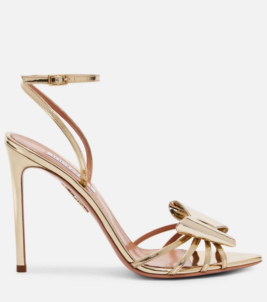 Sandalen Black Tie 105 aus Metallic-Lederimitat | Aquazzura
