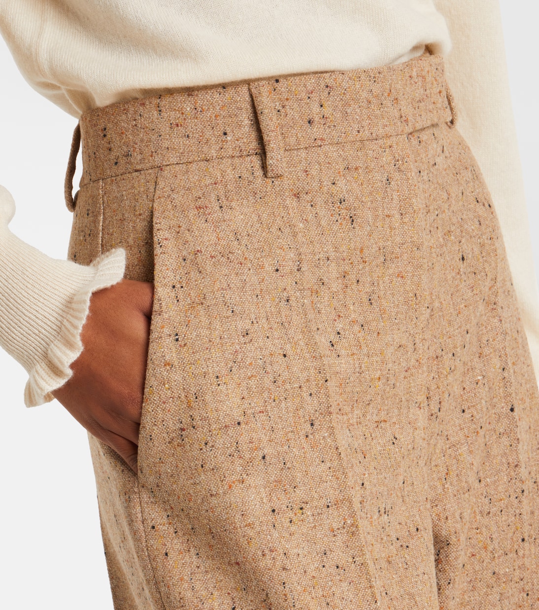 High-rise virgin wool wide-leg pants | Valentino