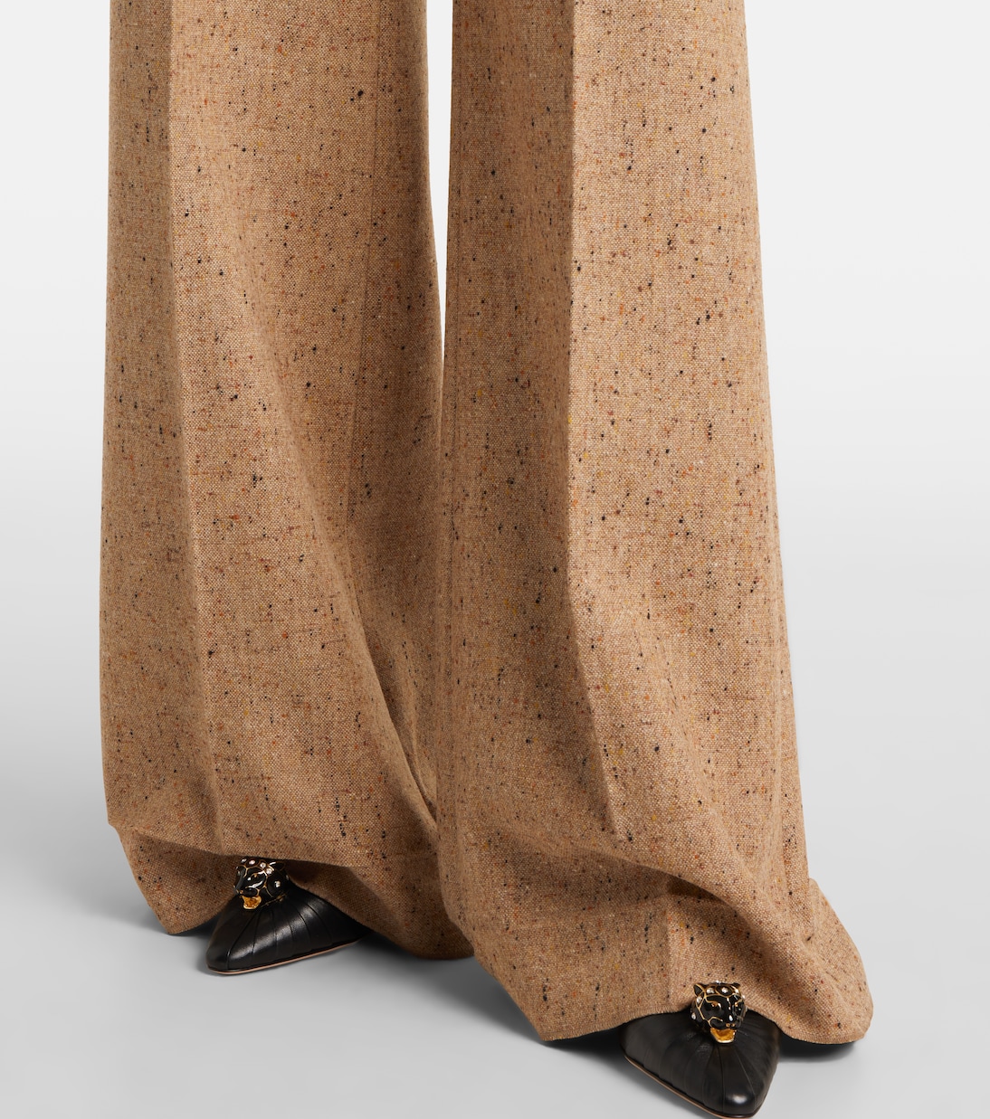 High-rise virgin wool wide-leg pants | Valentino