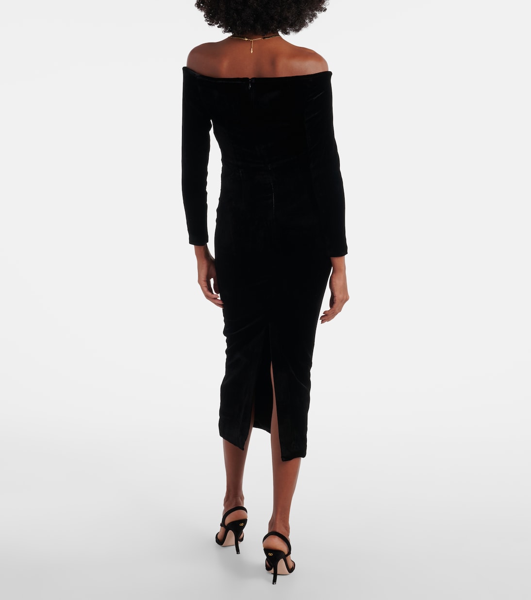 Off-shoulder midi dress  | Roland Mouret