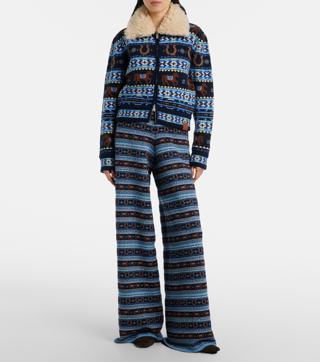 Knitted virgin wool straight pants | Stella McCartney