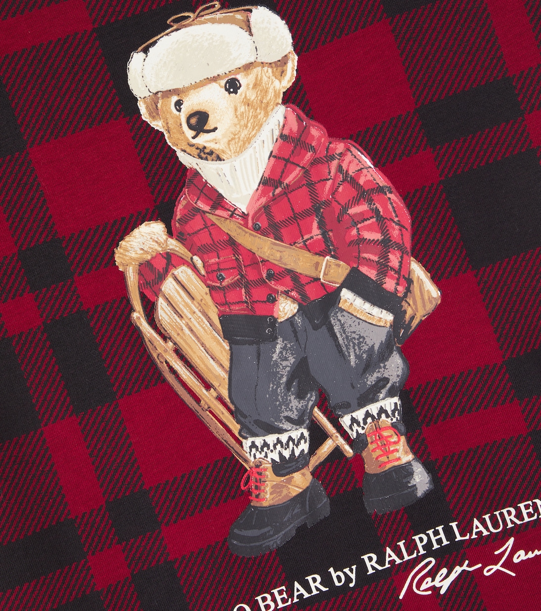 T-shirt Polo Bear en coton à carreaux | Polo Ralph Lauren Kids