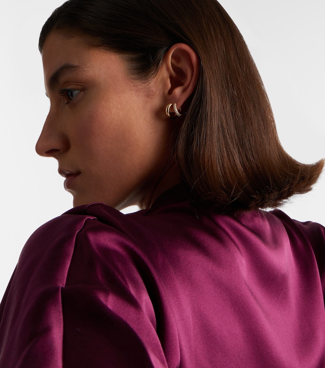 Ohrringe Hollow Tube aus 14kt Gelbgold (585/1000) mit Diamanten | Sydney Evan