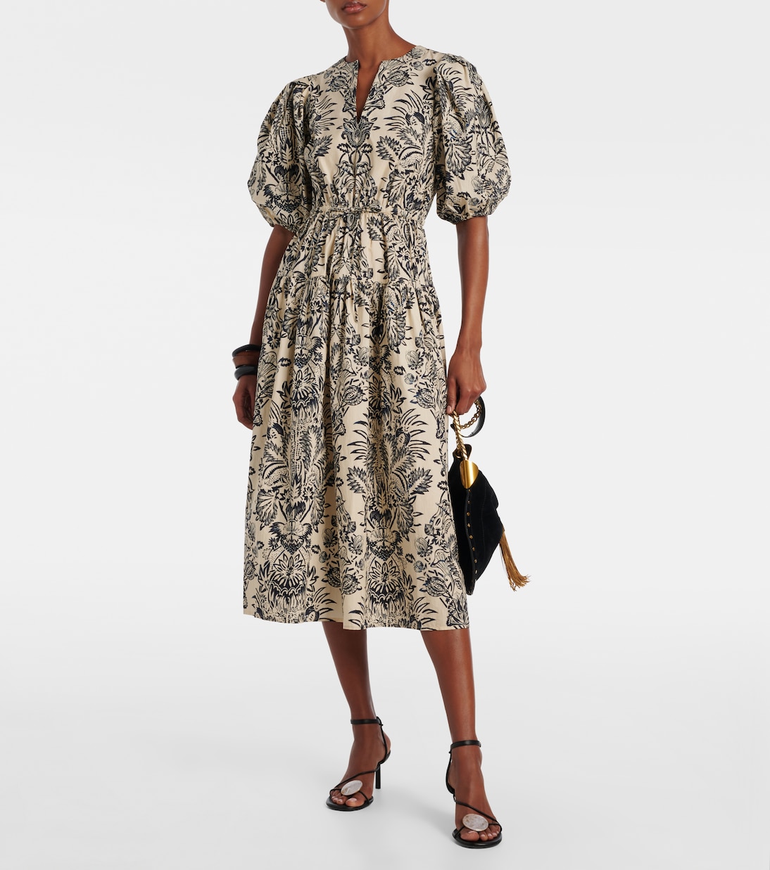 Harriet printed cotton poplin midi dress | Ulla Johnson