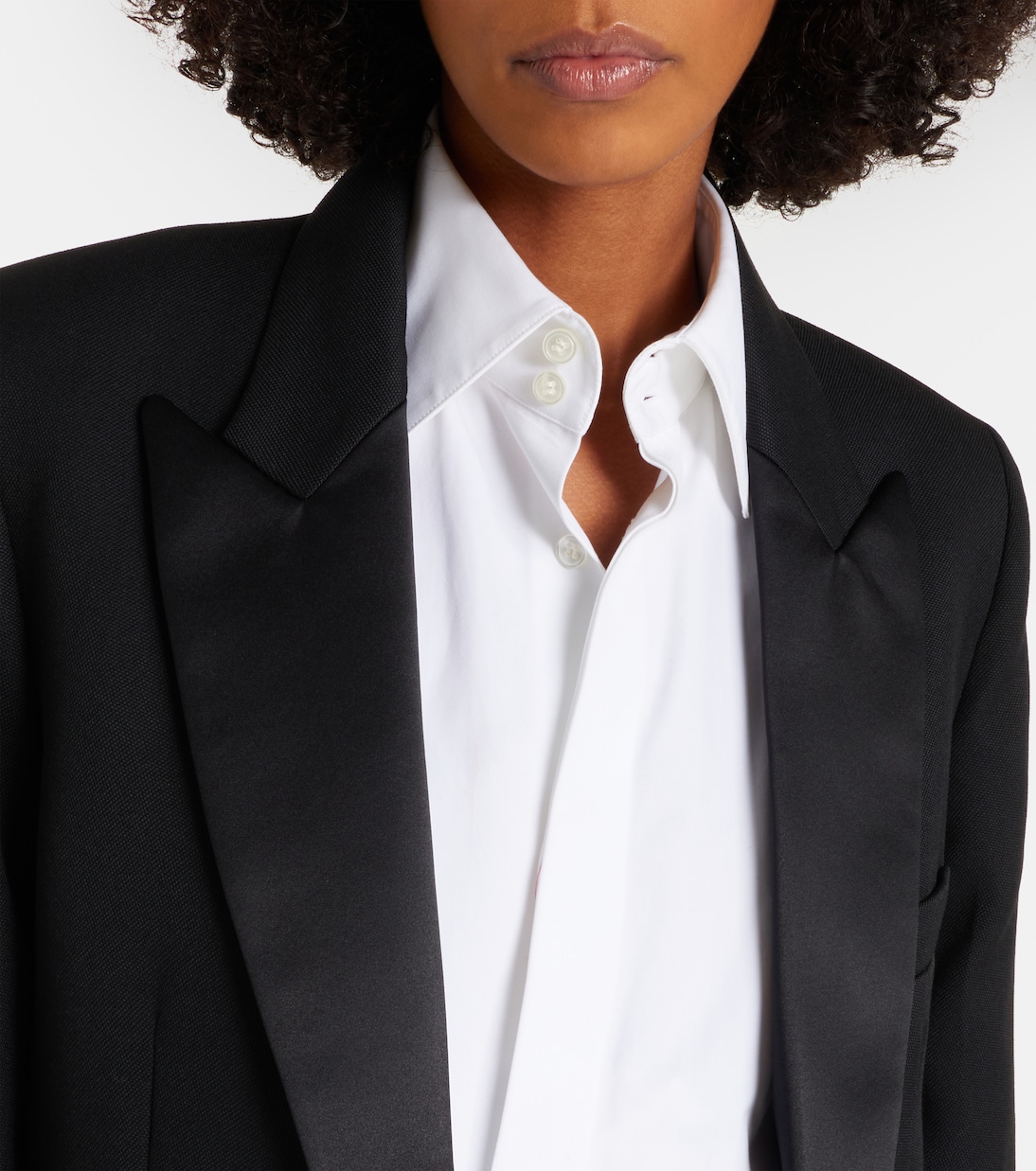 Belted satin-trimmed blazer | Victoria Beckham