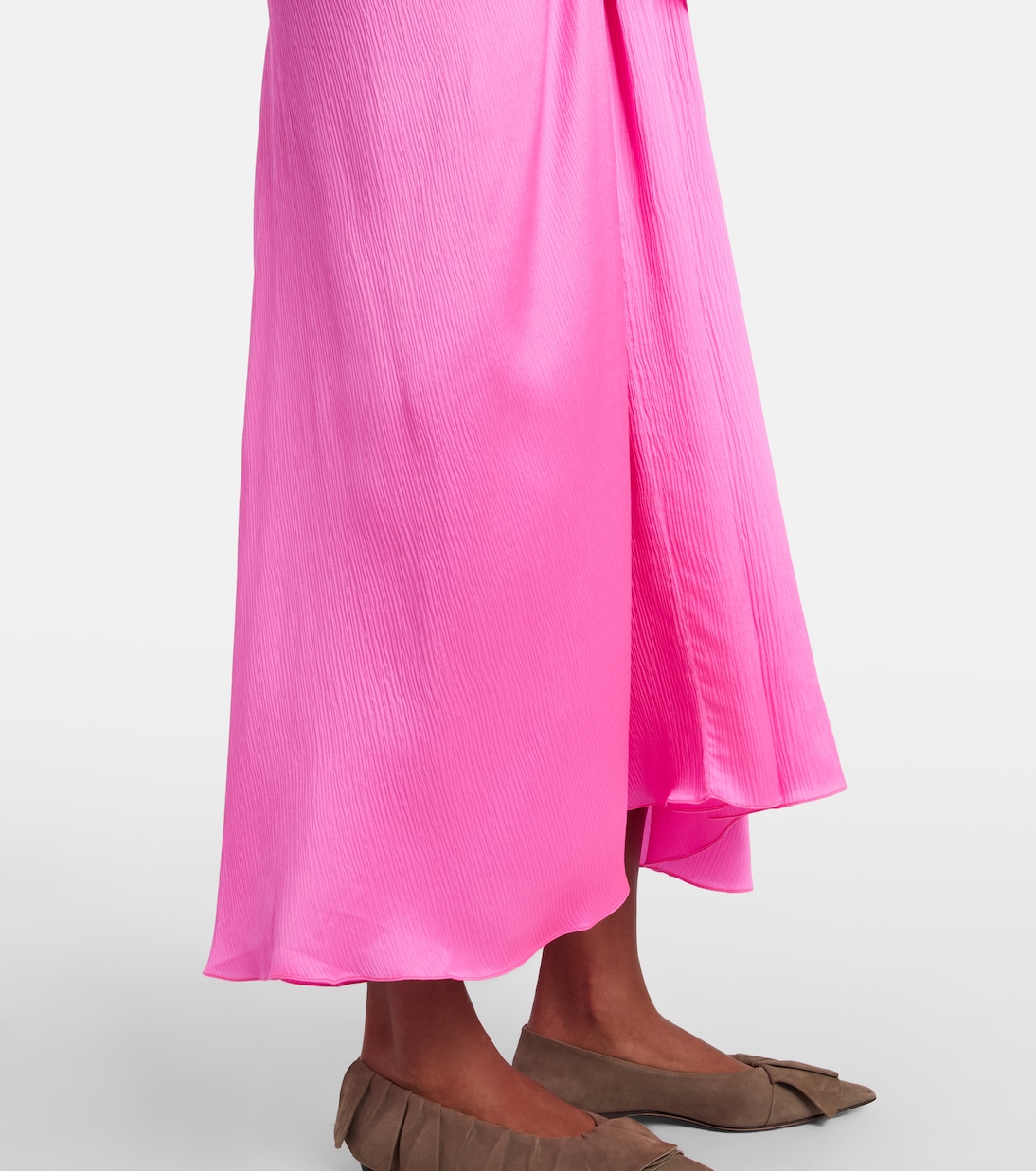 Gathered silk maxi dress | JW Anderson