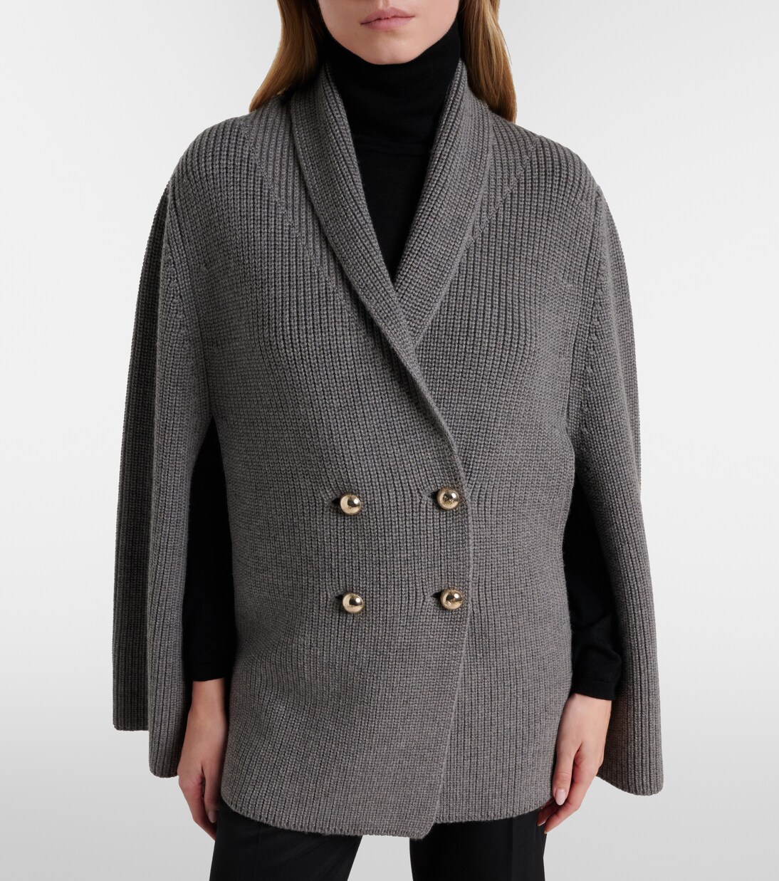Agenzia double-breasted virgin wool cape | Max Mara