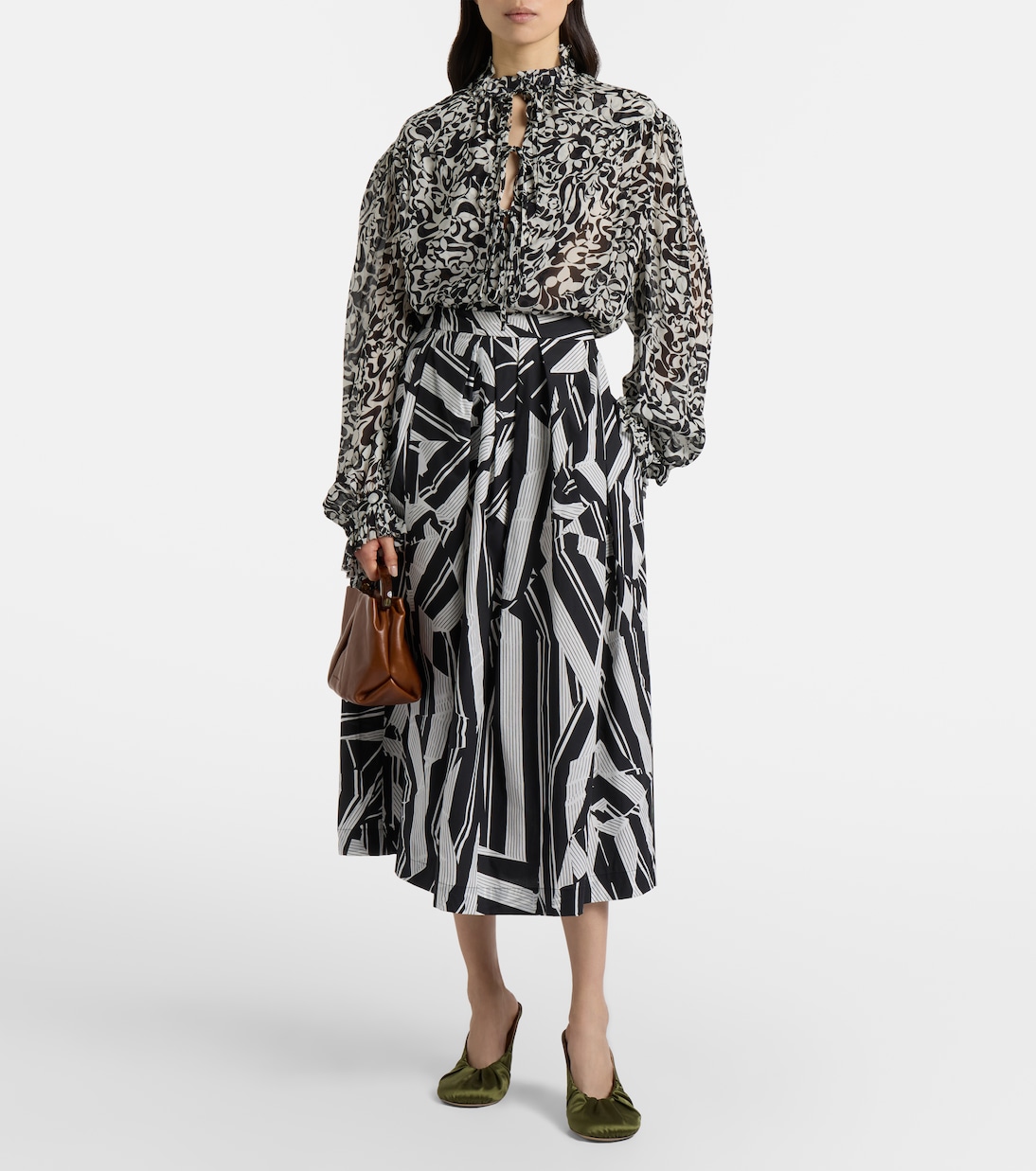 Bedruckter Midirock aus Baumwolle | Dries Van Noten