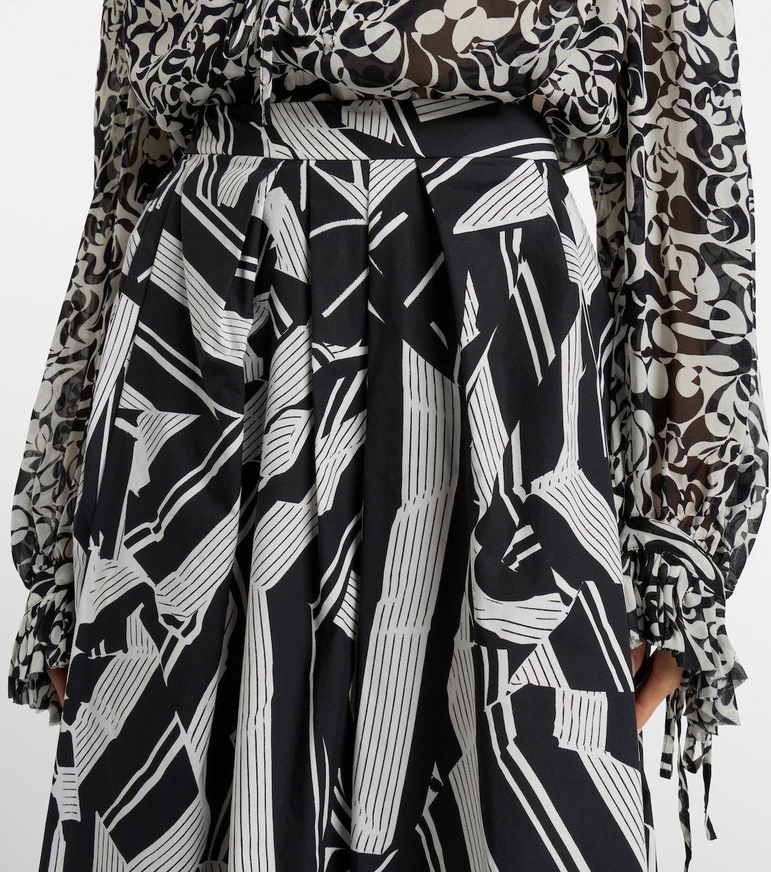 Bedruckter Midirock aus Baumwolle | Dries Van Noten