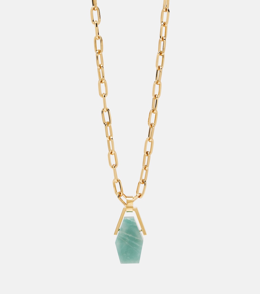 Halskette Portal, 24kt vergoldet, mit Amazonit | La DoubleJ