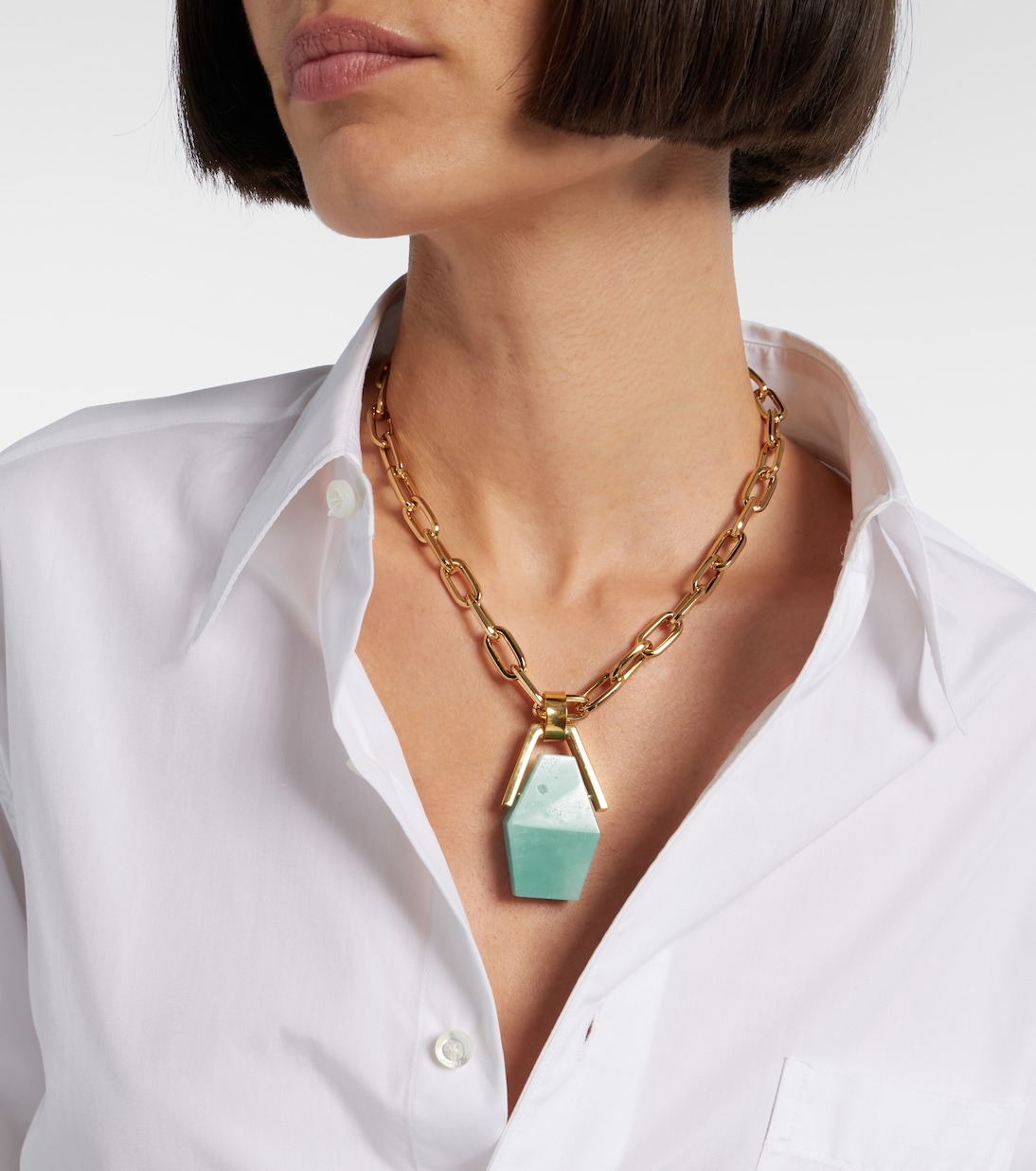 Halskette Portal, 24kt vergoldet, mit Amazonit | La DoubleJ