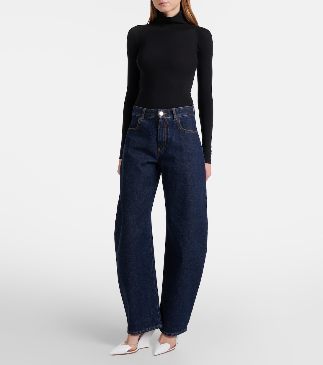 Mules compensées Le Cœur 90 en cuir et PU | Alaïa