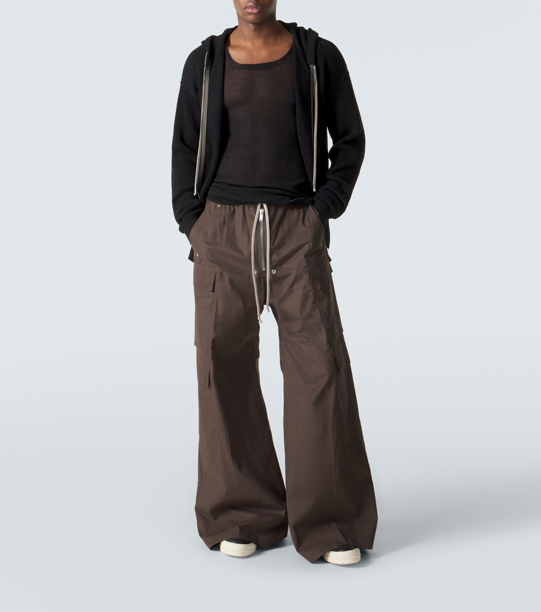 Ribbed-knit virgin wool hoodie | Rick Owens