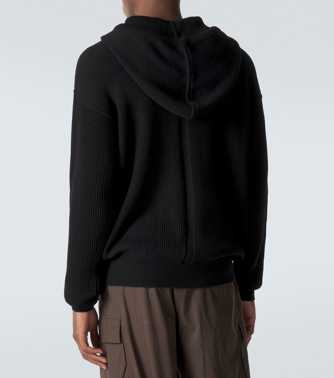 Ribbed-knit virgin wool hoodie | Rick Owens