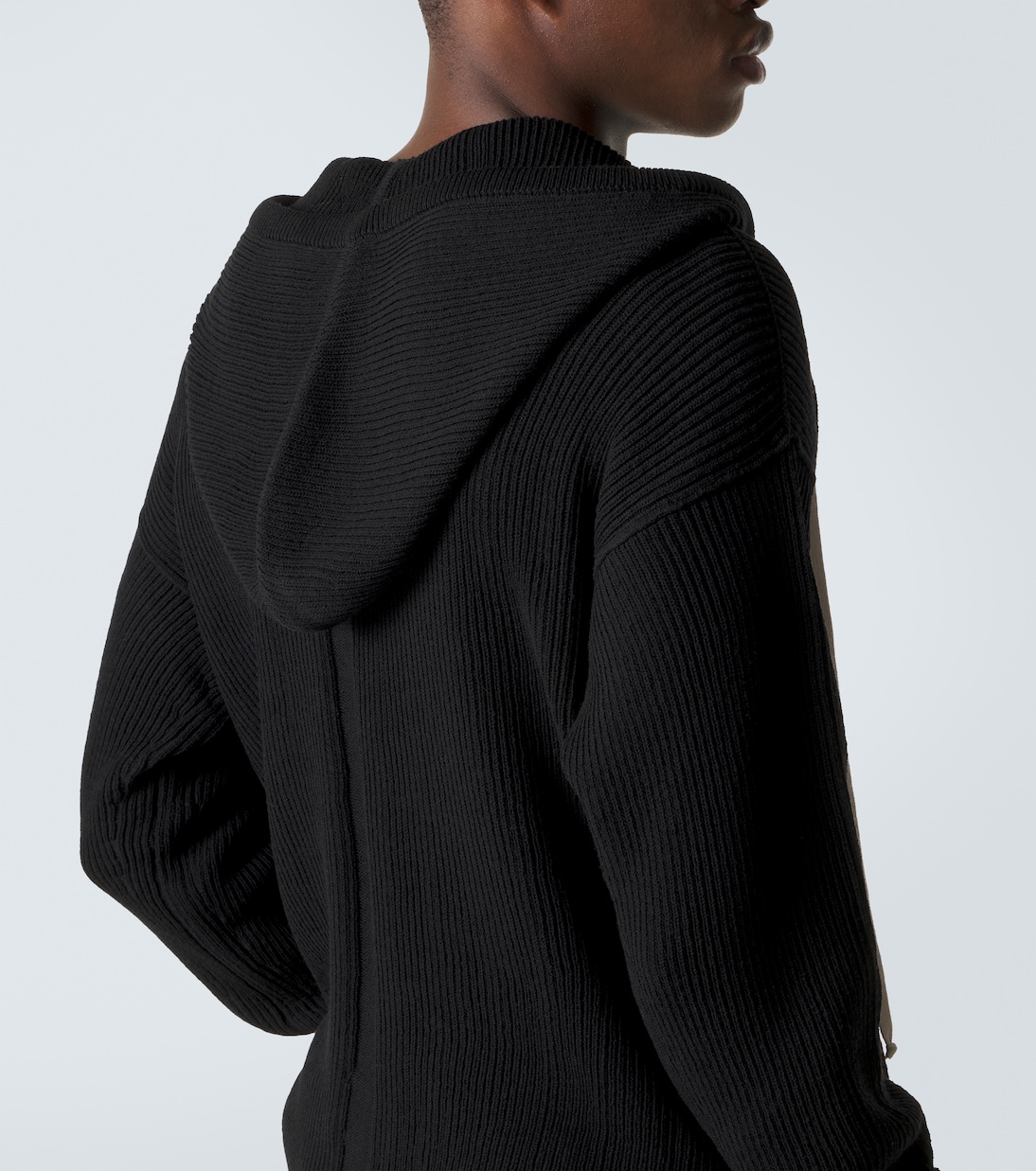 Ribbed-knit virgin wool hoodie | Rick Owens
