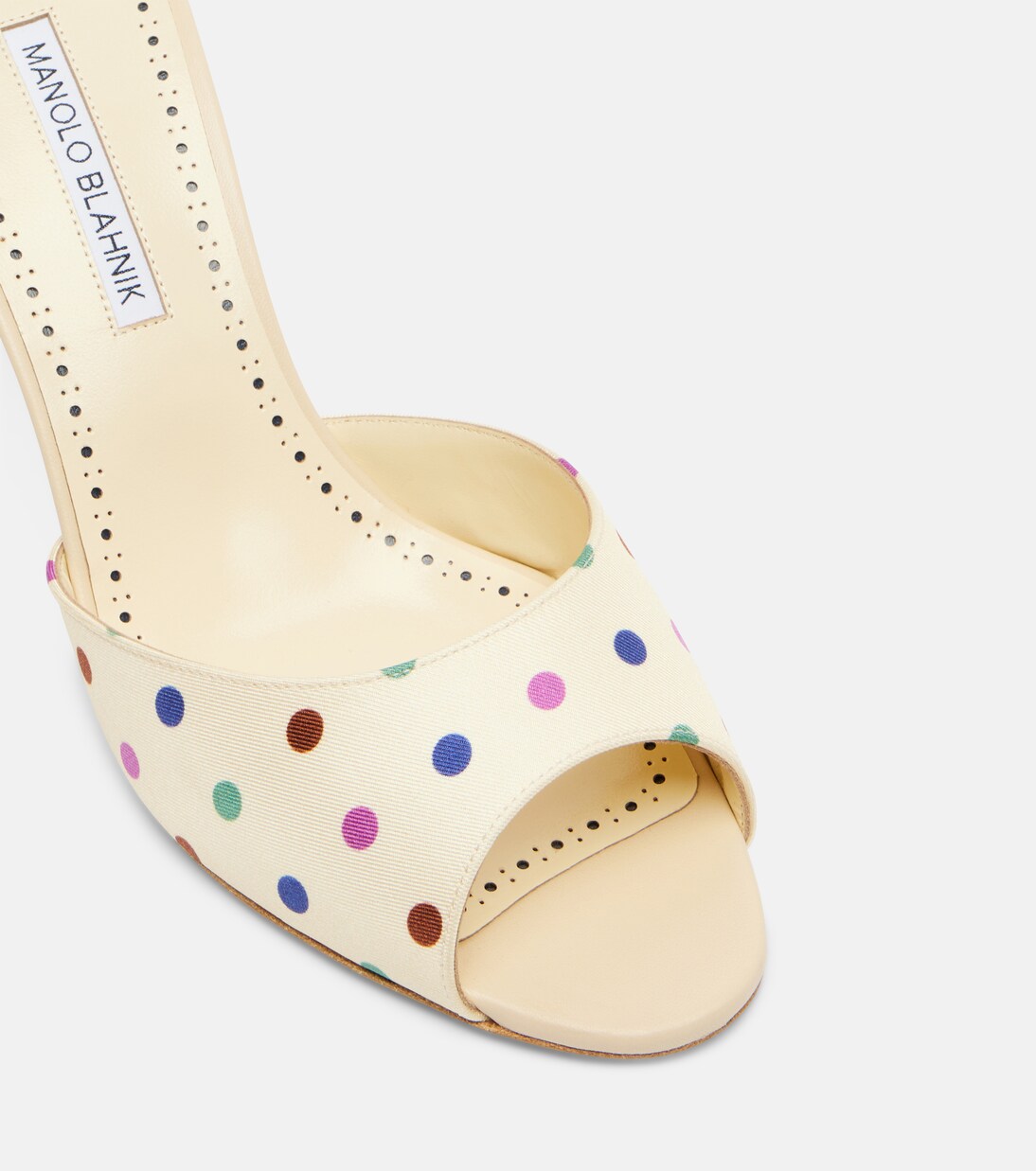 Jadaron polka-dot twill mules | Manolo Blahnik