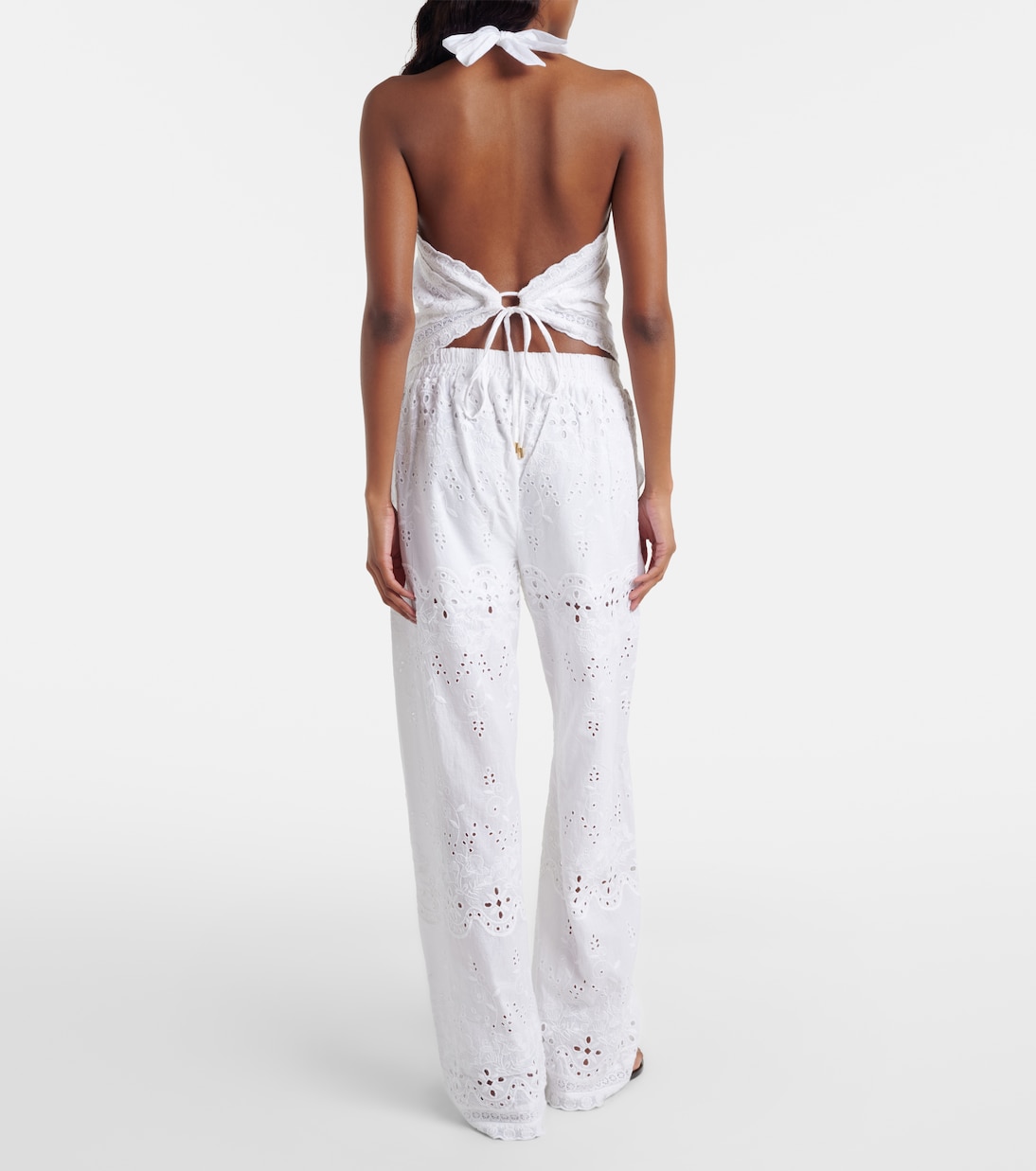 Pantalones anchos Lula de algodón bordados | Melissa Odabash