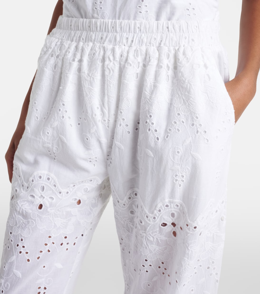Pantalones anchos Lula de algodón bordados | Melissa Odabash