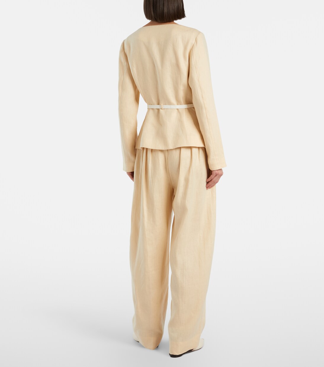 Rio褶裥亚麻桶形裤 | Posse