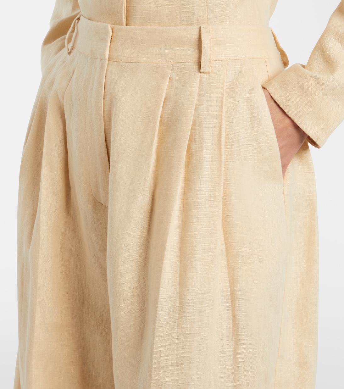 Rio褶裥亚麻桶形裤 | Posse