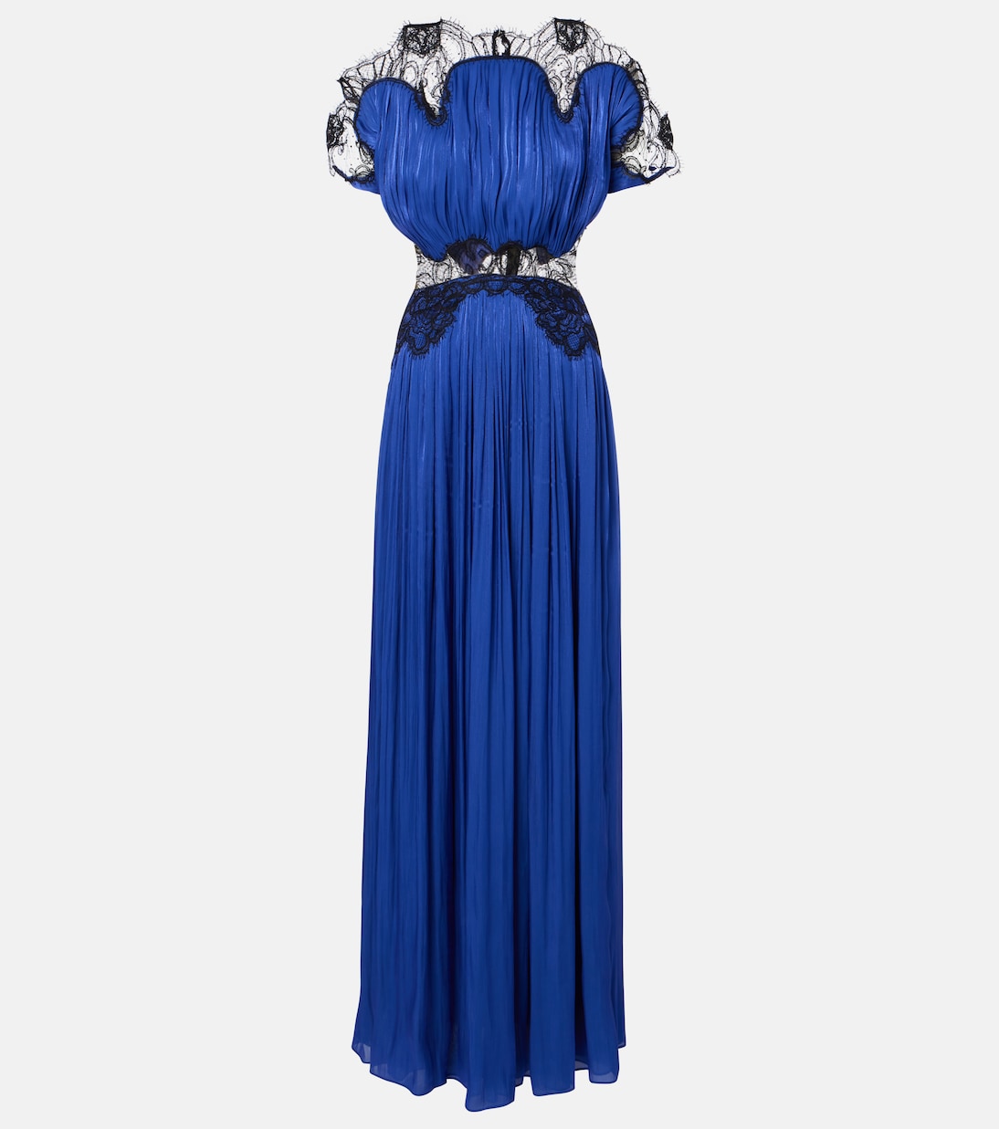 Abito lungo in velluto con pizzo | Costarellos