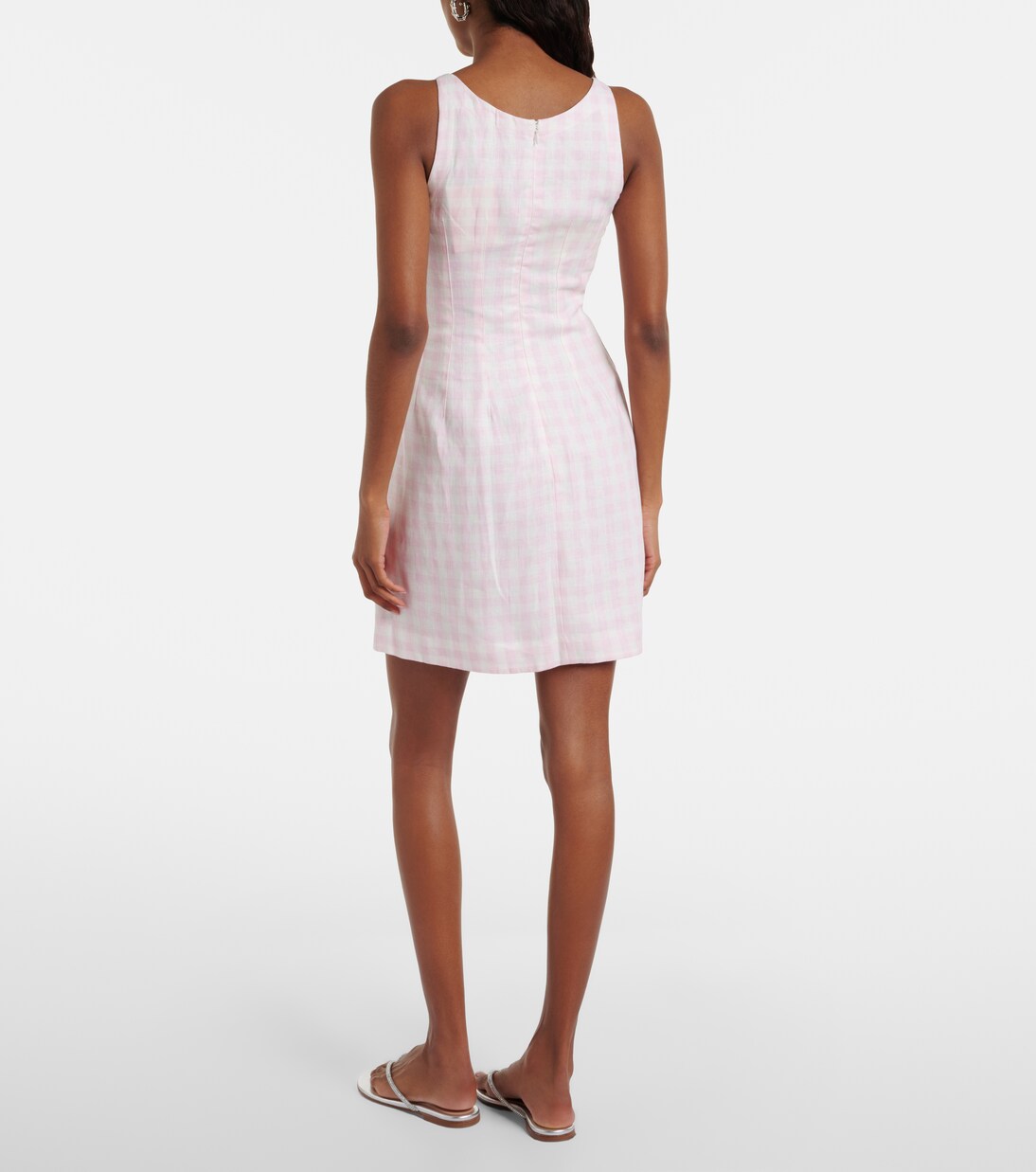 Vestido corto Sanne de lino a cuadros | Faithfull