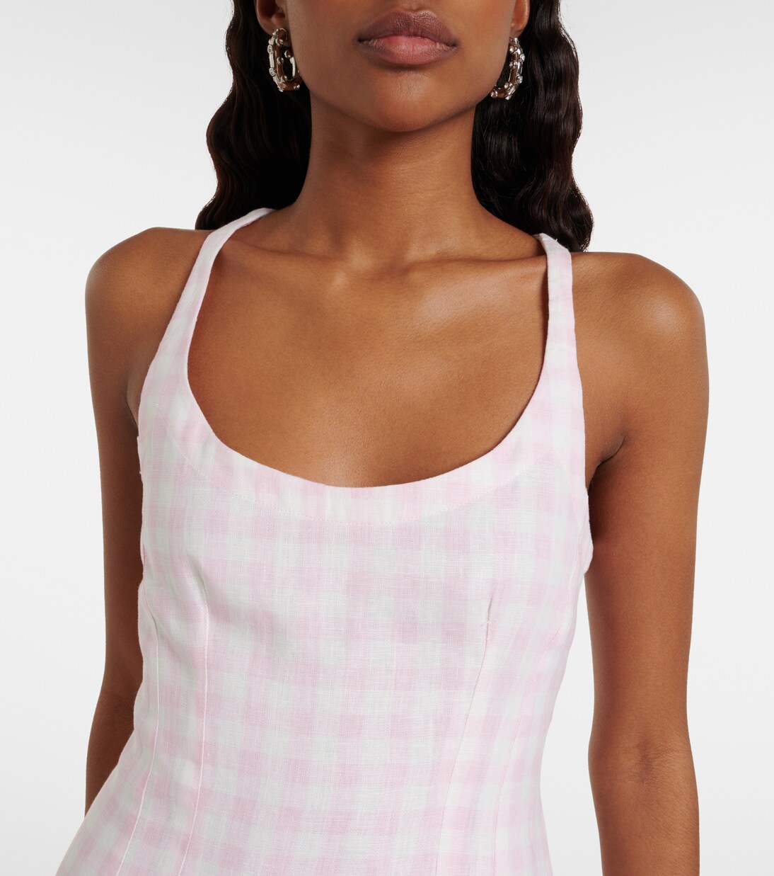 Vestido corto Sanne de lino a cuadros | Faithfull