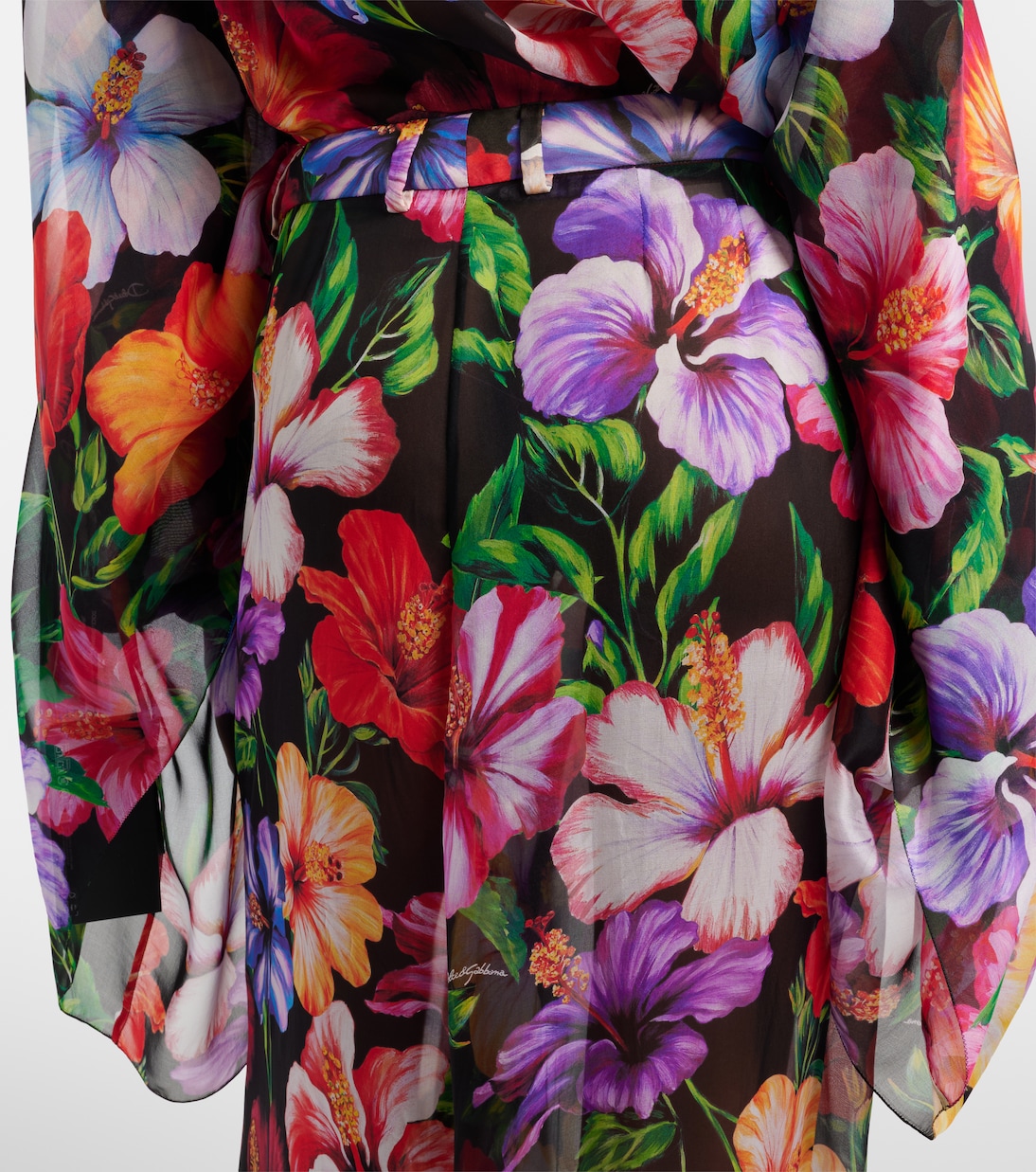 Floral silk chiffon wide-leg pants | Dolce&Gabbana