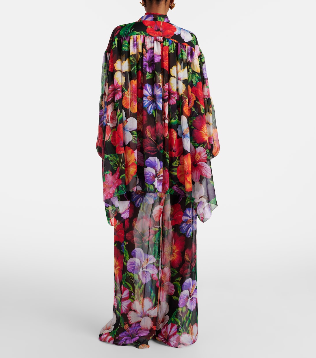 Floral silk chiffon wide-leg pants | Dolce&Gabbana