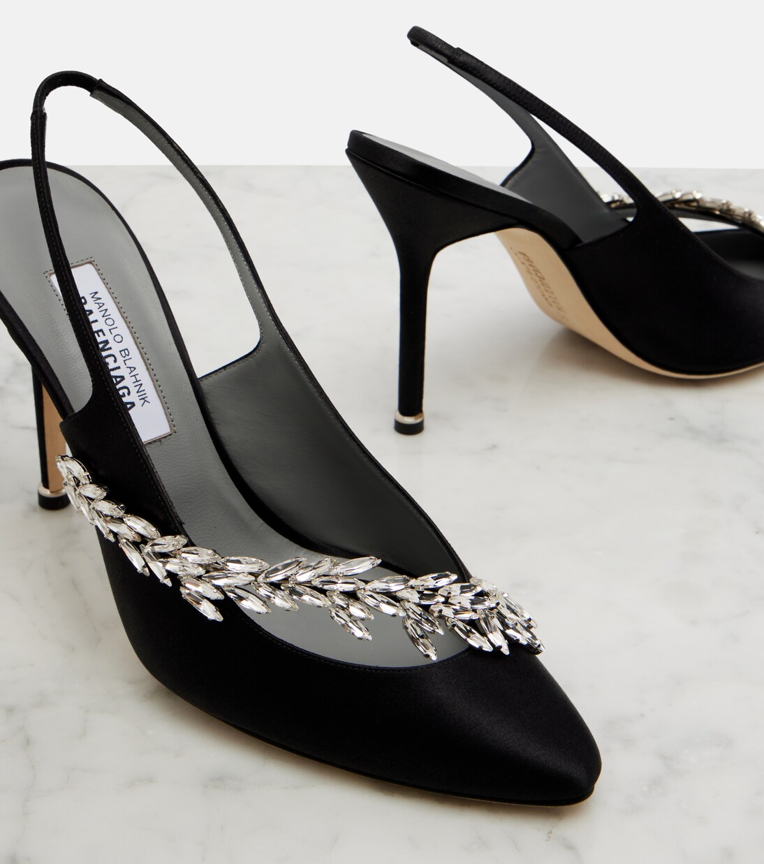 x Manolo Blahnik satin slingback pumps | Balenciaga