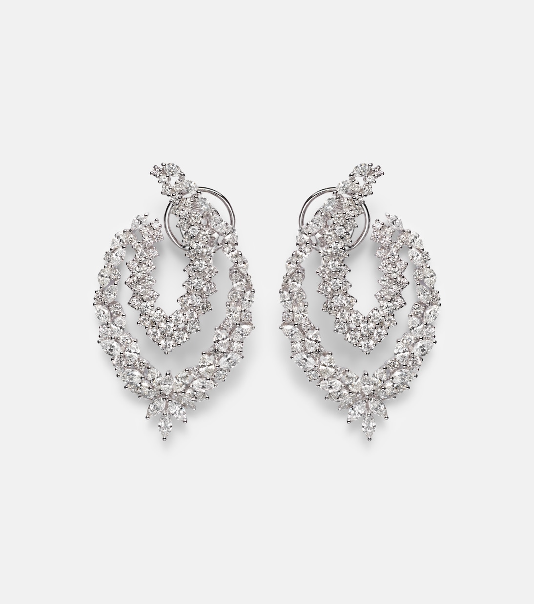 Y-Couture 18kt white gold drop earrings with diamonds | Yeprem