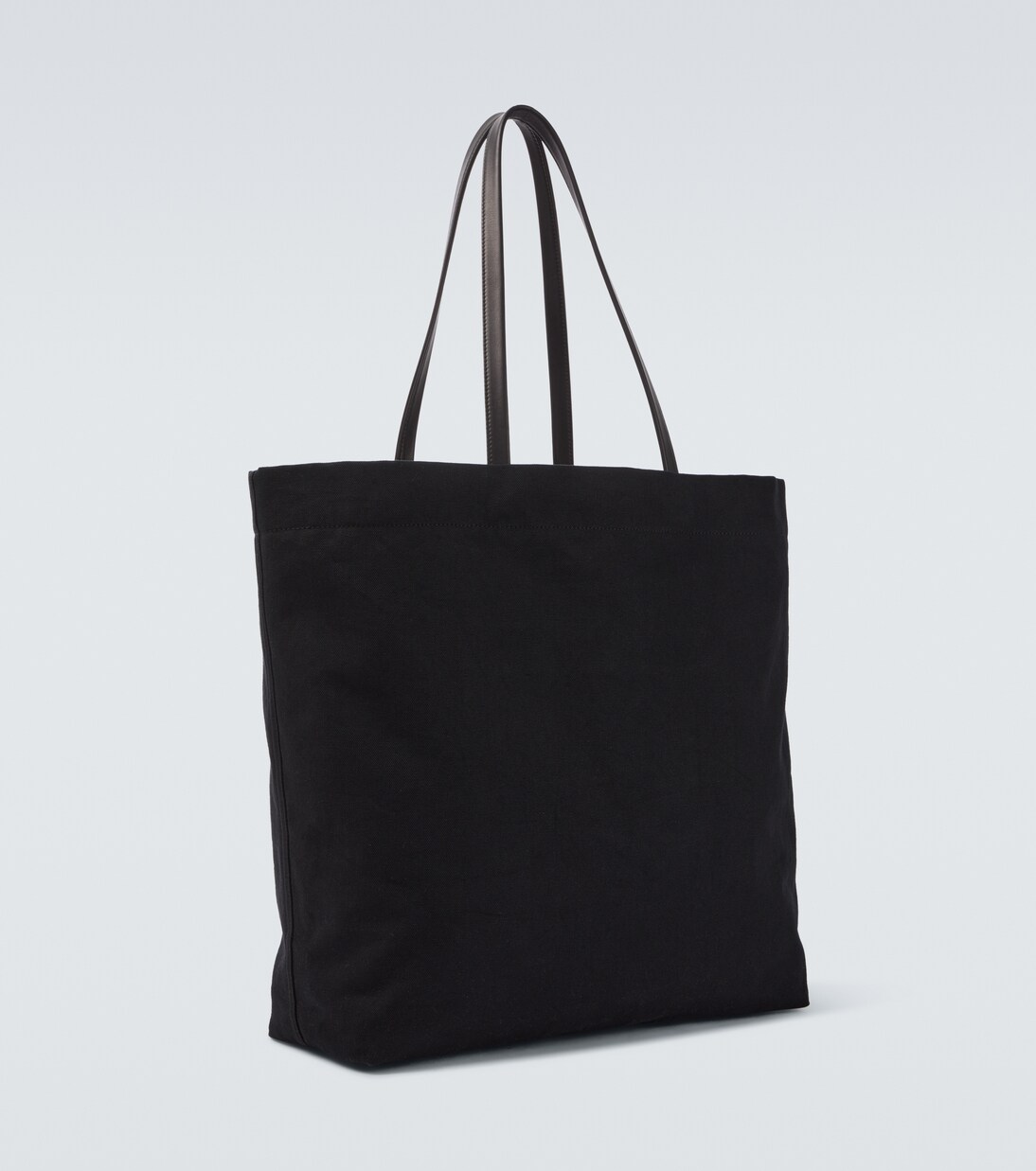 Tori leather-trimmed canvas tote bag | The Row