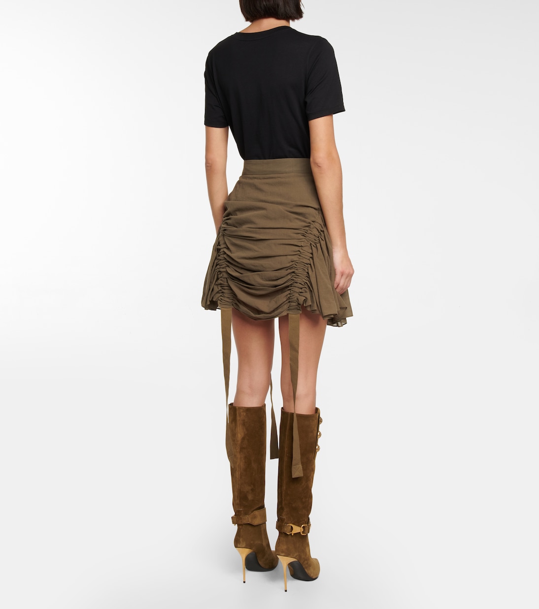 Ruched cotton-jersey miniskirt | Balmain