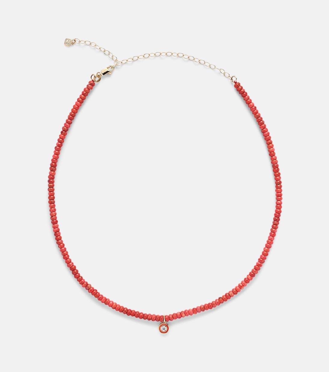Bamboo coral and 14kt gold charm necklace | Sydney Evan