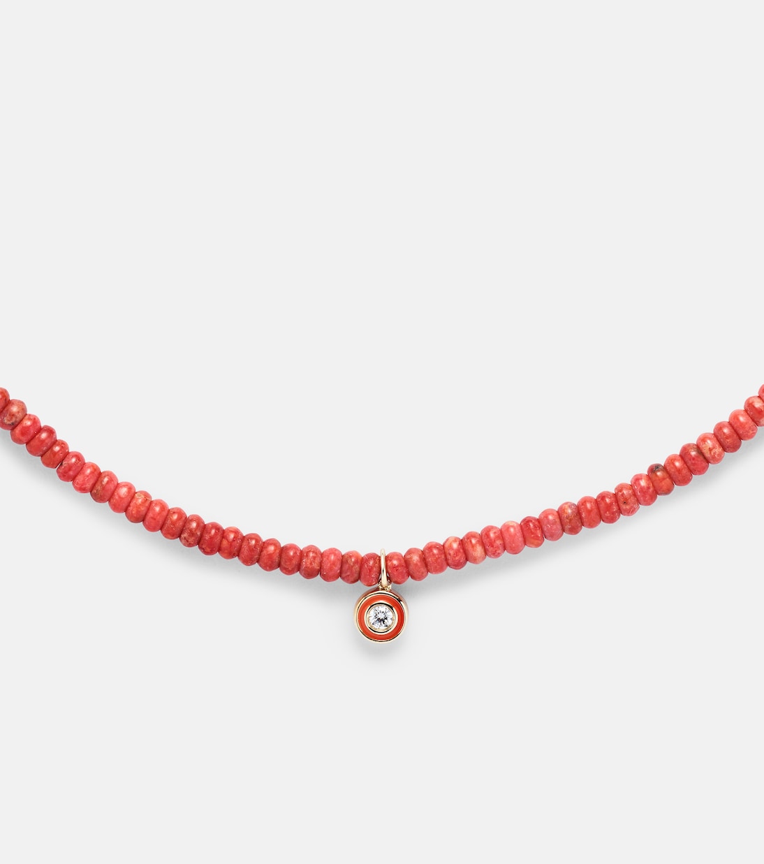 Bamboo coral and 14kt gold charm necklace | Sydney Evan