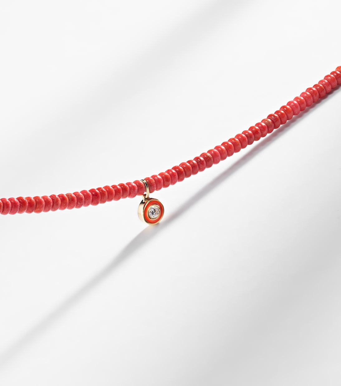 Bamboo coral and 14kt gold charm necklace | Sydney Evan