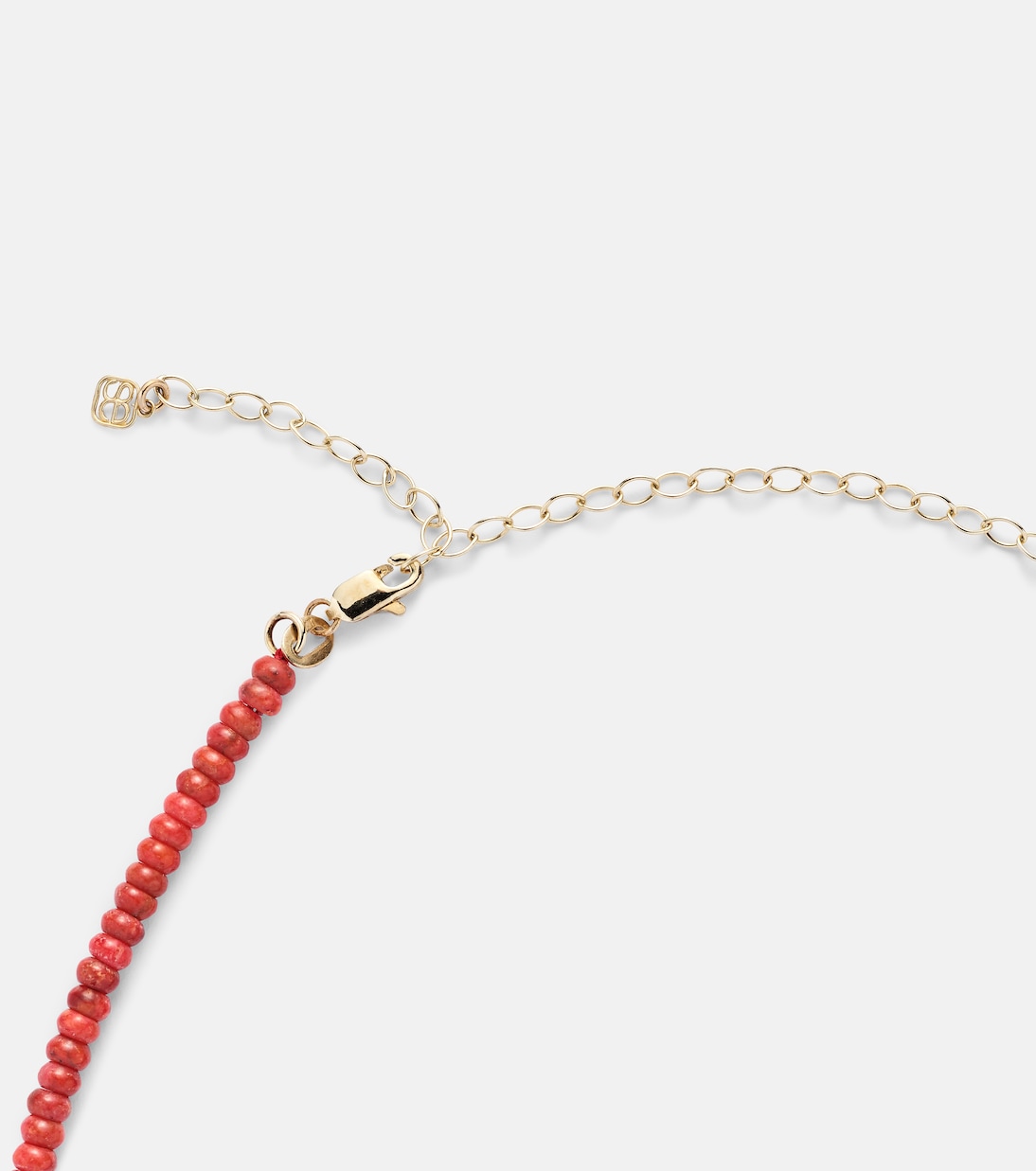 Bamboo coral and 14kt gold charm necklace | Sydney Evan