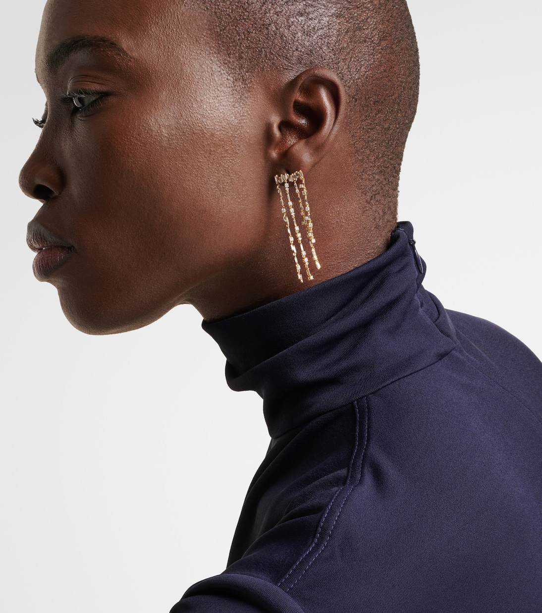 Pendientes con flecos de oro de 18 ct con diamantes | Suzanne Kalan