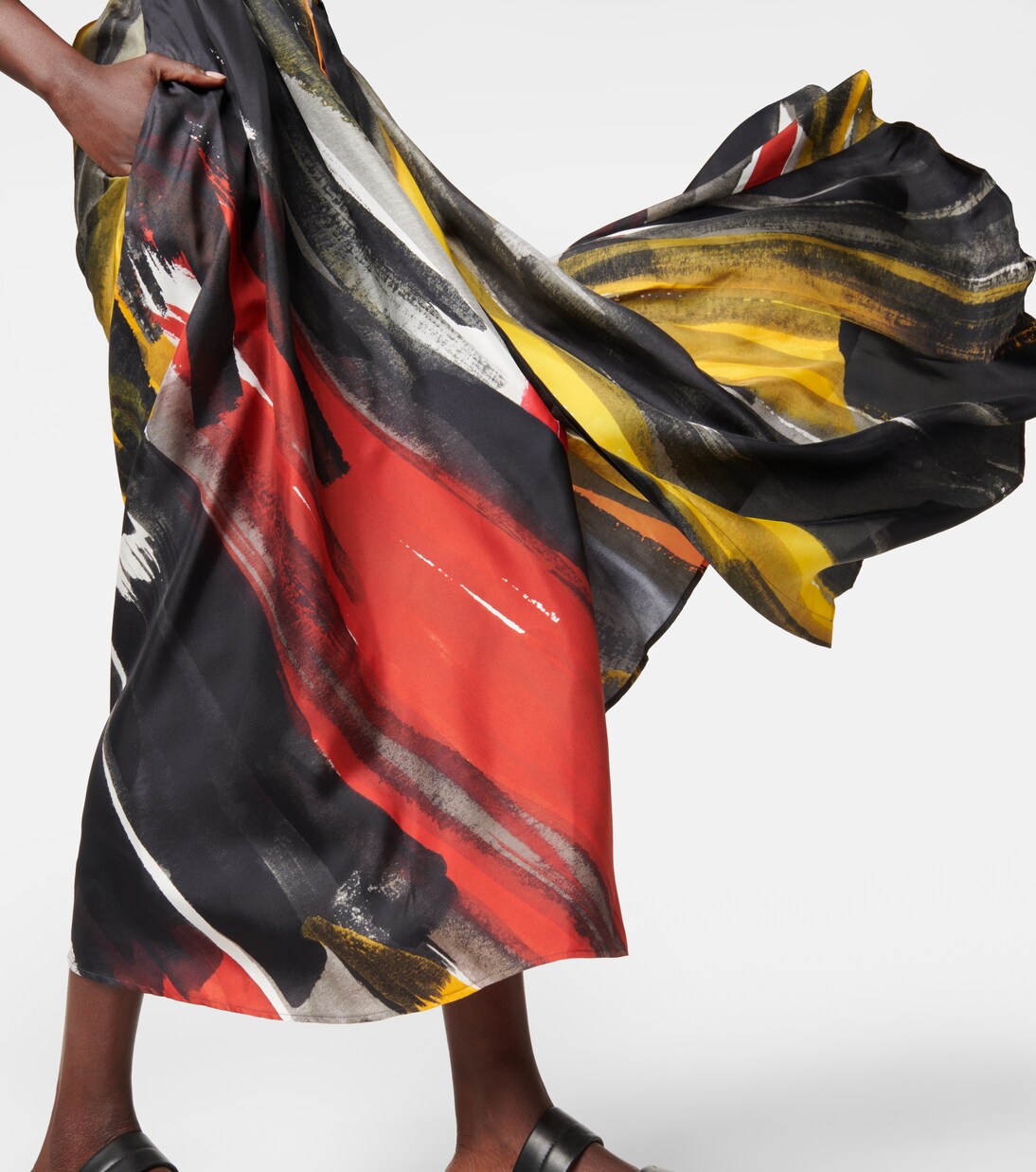 Robe longue Dexter imprimée en soie | Gabriela Hearst