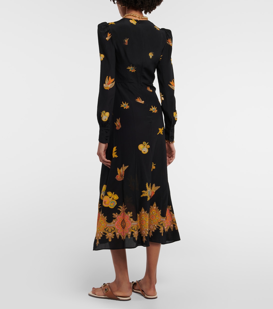 Printed silk crêpe de chine midi dress | Etro