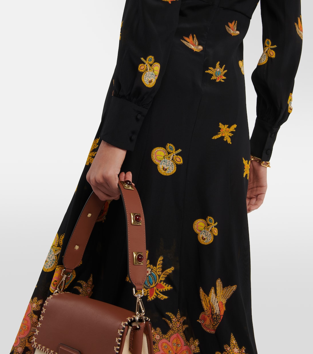 Printed silk crêpe de chine midi dress | Etro