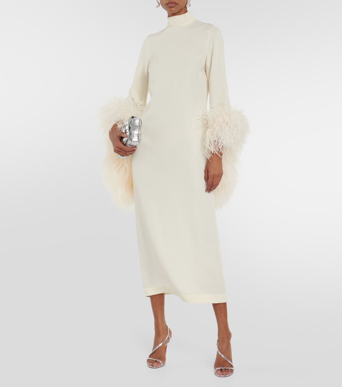 Robe midi Del Rio à plumes | Taller Marmo