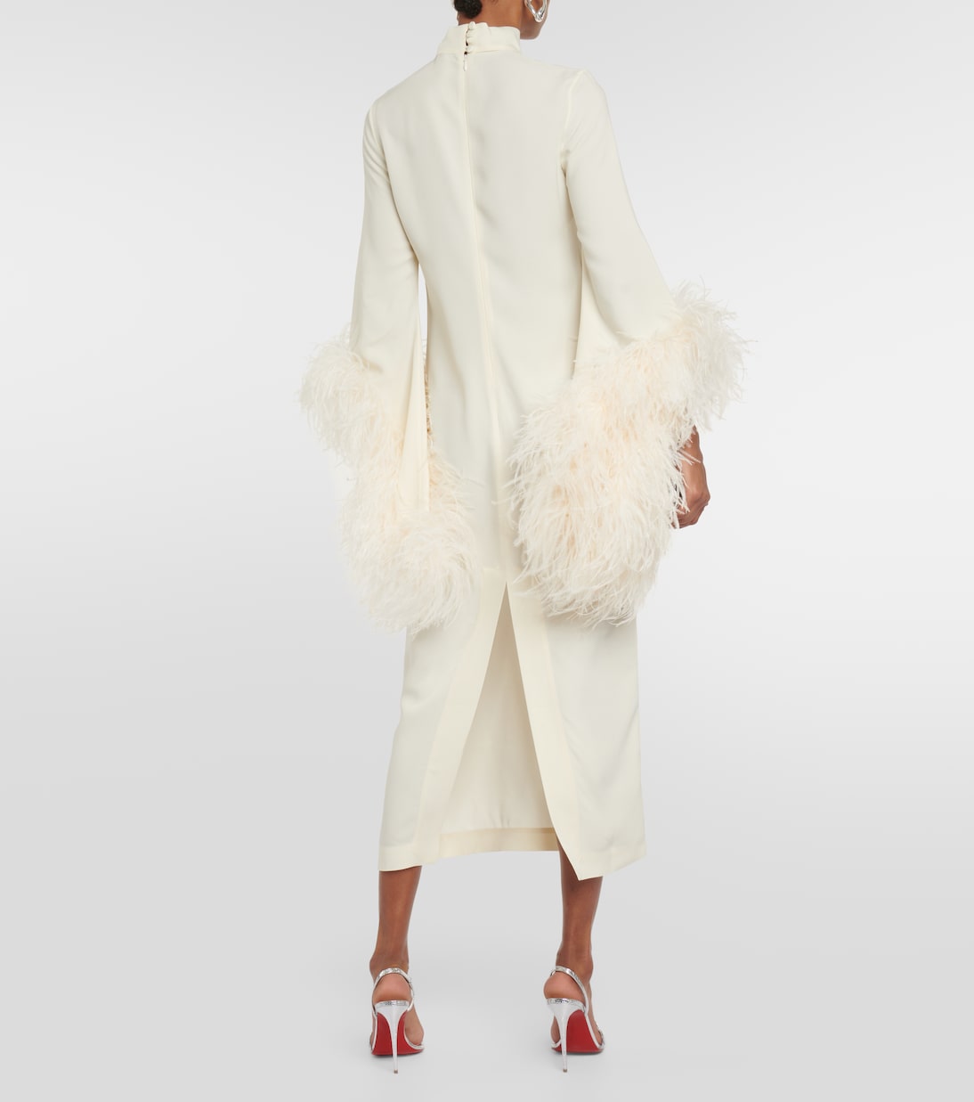 Robe midi Del Rio à plumes | Taller Marmo